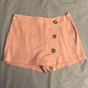 Pink Suede Skort